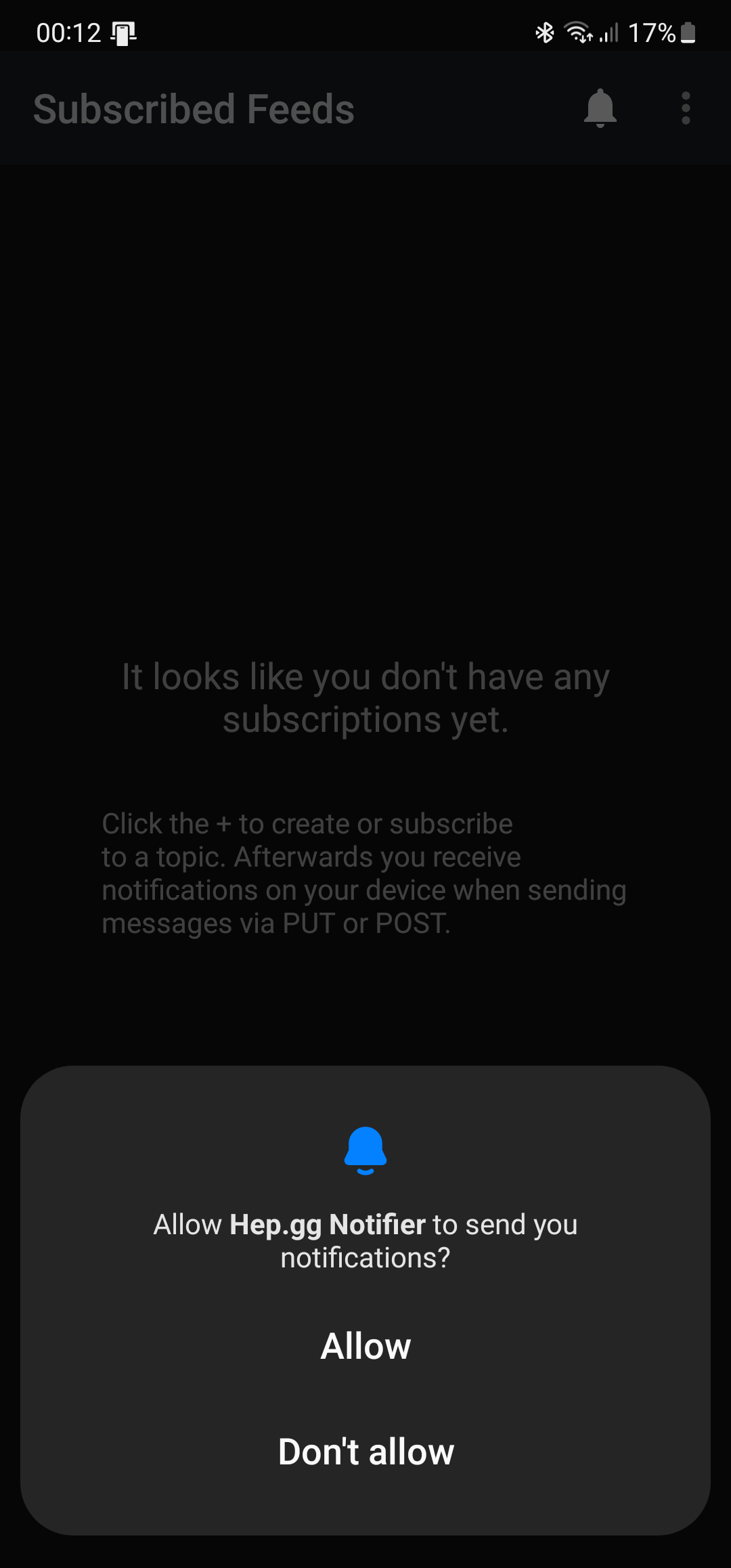 Android Allow Notifications Screenshot